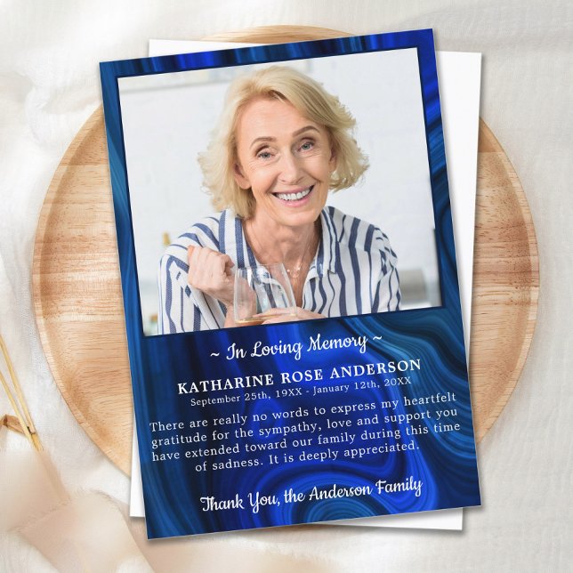 Elegant Funeral Memorial Anpassningsbar Foto Sympa Tack Kort (Skapare uppladdad)