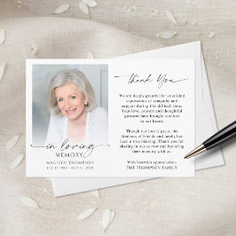 Elegant Funeral Memorial Photo In Loving Memory Tack Kort
