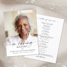 Elegant Funeral Photo In Loving Memory Program