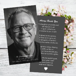 Elegant Funeral Photo Sympathy Memorial Prayer Visitkort