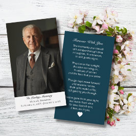 Elegant Funeral Photo Sympathy Memorial Prayer Visitkort
