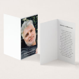 Elegant Funeral Prayer Card med foto Kort