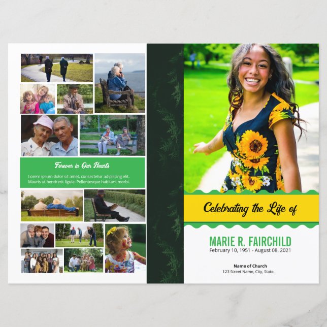 Elegant Funeral Program Template (Framsida)