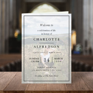 Elegant Funeral   Serviceanteckningsfoto för bestä Program