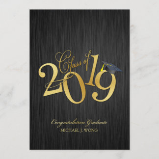 Elegant Funky Guld, klass 2019 Studenten Inbjudningar