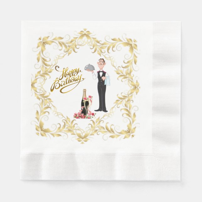 Elegant Funny Butler Papper Pappersservett (Framsidan)