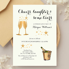Elegant Funny Cheers Saugher Tårar Pension Inbjudningar