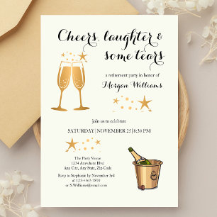 Elegant Funny Cheers Saugher Tårar Pension Inbjudningar