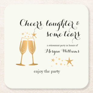 Elegant Funny Cheers Saugher Tårar Pension Underlägg Papper Kvadrat