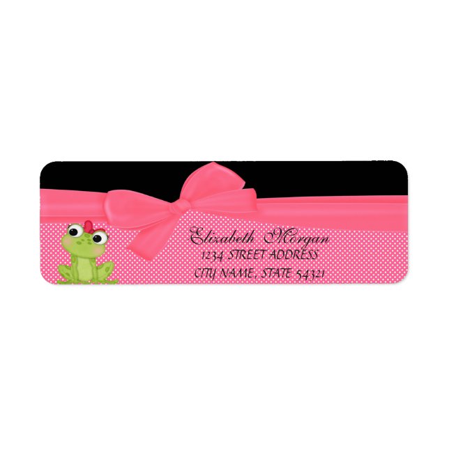 Elegant Funny Cute Frog-etikett Returadress Etikett (Framsidan)