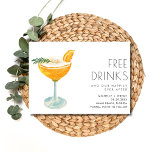 Elegant Funny Free Drinks Photo Bröllop Spara Datumet<br><div class="desc">Lägg till lite elegans och humor i dina bröllop-meddelanden med vår Elegant Lustigt dricksfoto Bröllop spara datum. Med det charmerande budskapet "Fria drycker och vår lyckliga framtid" kombinerar detta kort sofistikering med en lekfull twist. Framsidan visar dina detaljer om bröllop, medan baksidan har ett vackert foto av paret. Perfekt för...</div>