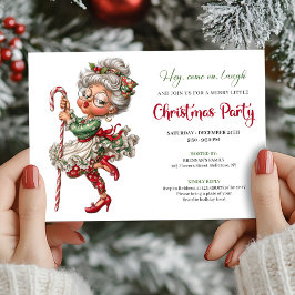 Elegant Funny Grandma Cartoon Christmas Humor Inbjudningar