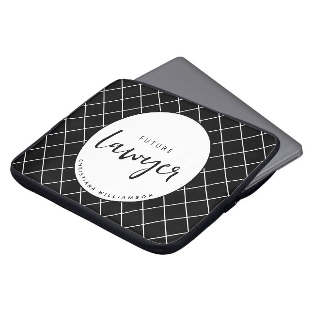 Elegant Future Lawyer Check Mönster Personlig Laptop Fodral (Framsida topp)