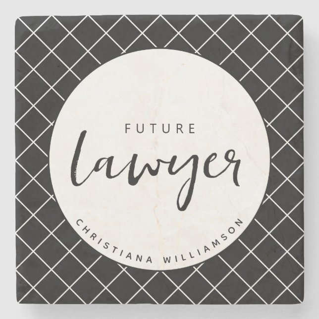 Elegant Future Lawyer Check Mönster Personlig Stenunderlägg (Framsidan)
