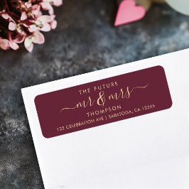 Elegant Future MR och Adress Ro Burgundy Returadress Etikett