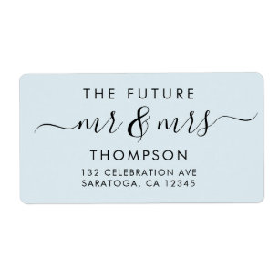 Elegant Future MR. och MRS Script Modern Light Blu Fraktsedel