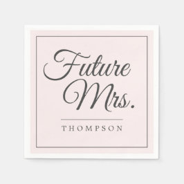 Elegant Future Mrs Bröllopsdusch Blush Rosa Papper Pappersservett