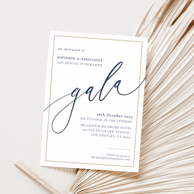 ELEGANT GALA calligraphy snyggt formal guld Inbjudningar (Skapare uppladdad)
