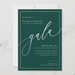 ELEGANT GALA calligraphy snyggt formal mörk grönt Inbjudningar