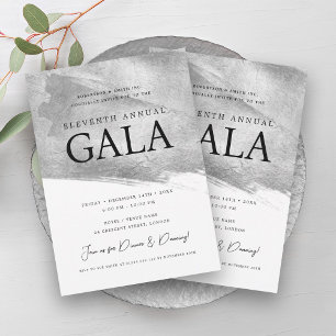 Elegant GALA Company Silver Brush Inbjudningar