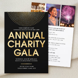 Elegant Gala Corporate Photo Black Faux Guld Inbjudningar