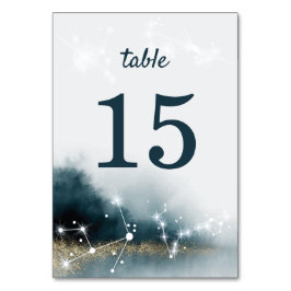 Elegant Galaxy Guld Stars Bröllop Bordsnummer