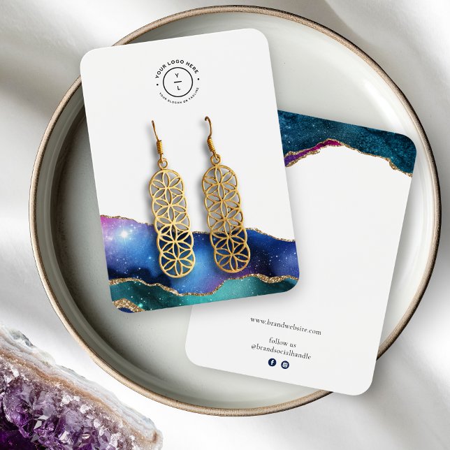 Elegant Galaxy Stars Guld Kant Logotyp judiskt kor Visitkort (Skapare uppladdad)