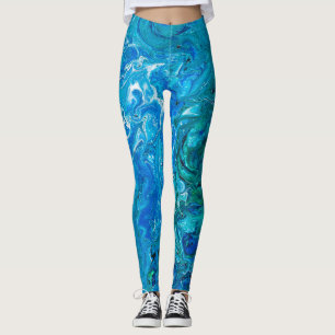 Elegant galen snöreAgate 2 - blåttAqua Leggings