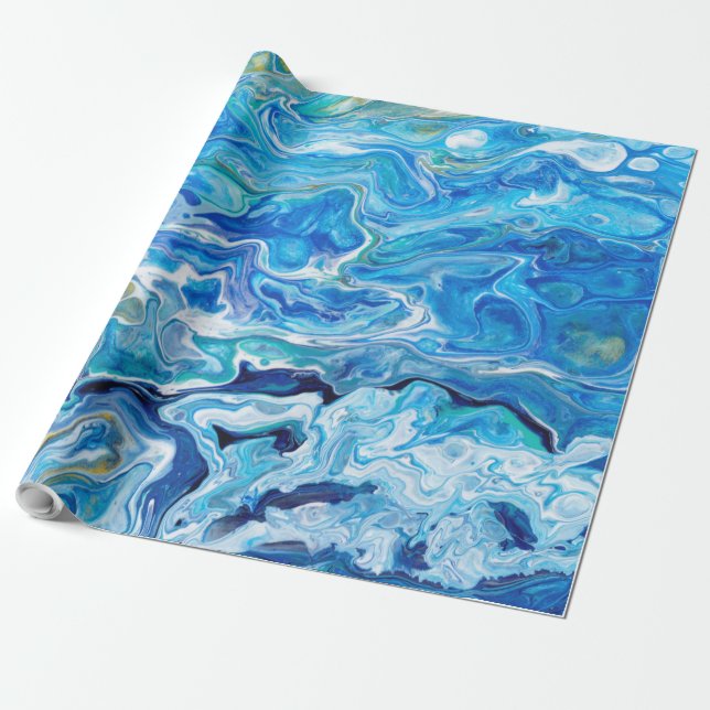 Elegant galen snöreAgate 6 - havblått Presentpapper (Utrullad)
