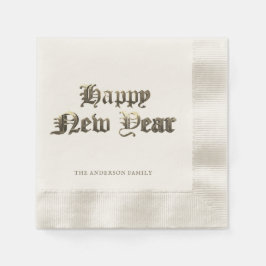 Elegant Gamla engelska Lettering Gott nytt år Pappersservett