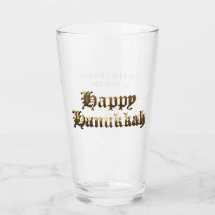 Elegant Gamla engelska Lettering Lycklig Hanukkah Glaskopp