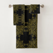 Elegant Gamla Guld Mandalas på svart