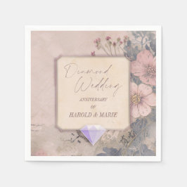 Elegant Gammal, 60:e diamanten Bröllop Pappersservett