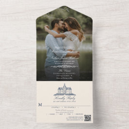 Elegant Gammal Chateau Manor Bröllop Photo QR-kod