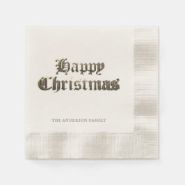 Elegant Gammal engelska Lettering Lycklig jul Pappersservett