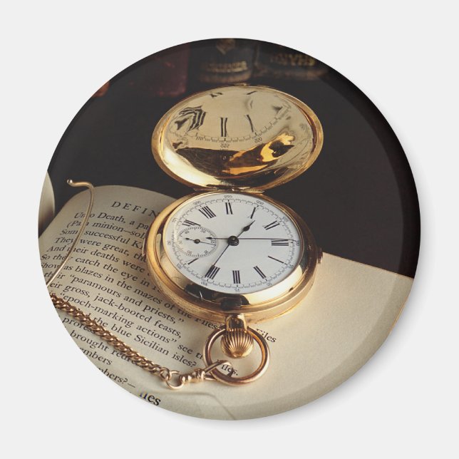 Elegant Gammal Snyggt Golden Watch Magnet (Framsidan)