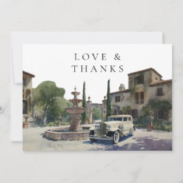 Elegant gammaldags herrgårdsbröllopsfoto tack kort