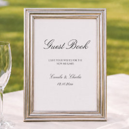 Elegant gammaldags penga elfenbens gästbok för brö poster