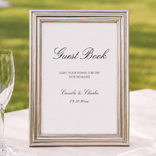Elegant gammaldags penga elfenbens gästbok för brö poster