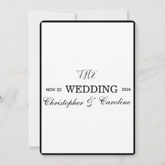 Elegant gammaldags svart-vit kalligrafi inbjudningar