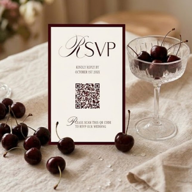 Elegant gammalt pengar Burgundy Elfenben OSA Kort (Skapare uppladdad)