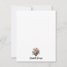 Elegant Garden Blommigt Monogram Stationery Anteckningskort