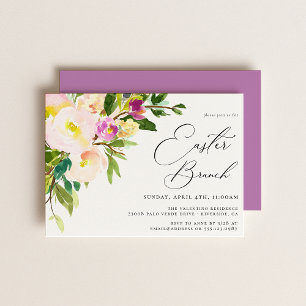 Elegant Garden Blommigt Påsk Brunch-inbjudan Inbjudningar