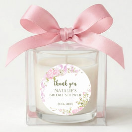 Elegant Garden Floral Bridal Shower Thank You  Runt Klistermärke