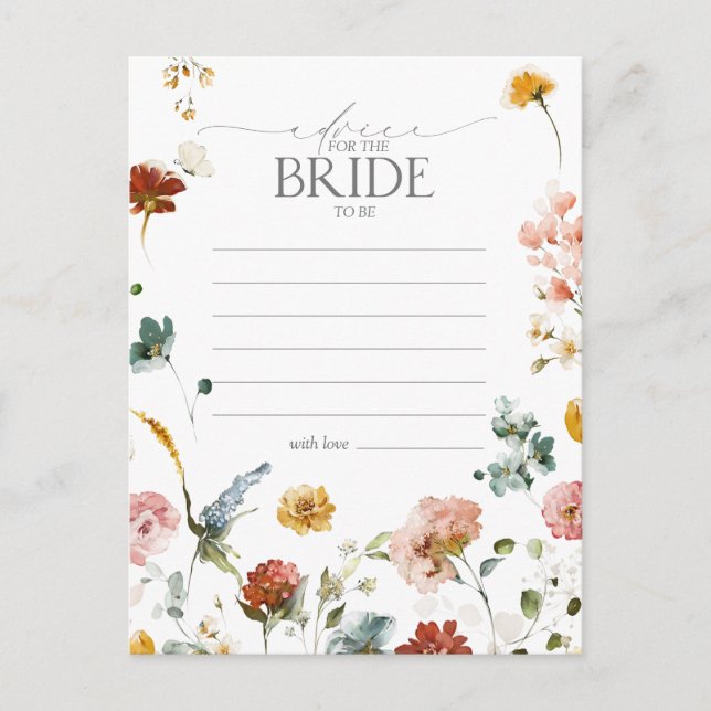 Elegant Garden Flowers Advice to the Bride Vykort (Framsida)