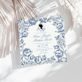 Elegant Garden Flowers Boho Bridgerton Bröllop Inbjudningar