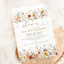 Elegant Garden Flowers Gender Neutral Baby Shower Inbjudningar
