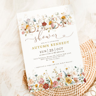 Elegant Garden Flowers Gender Neutral Baby Shower  Inbjudningar