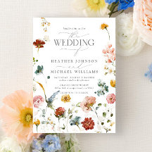 Elegant Garden Flowers Watercolor Blommigt Bröllop