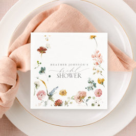 Elegant Garden Flowers Watercolor Möhippa Pappersservett